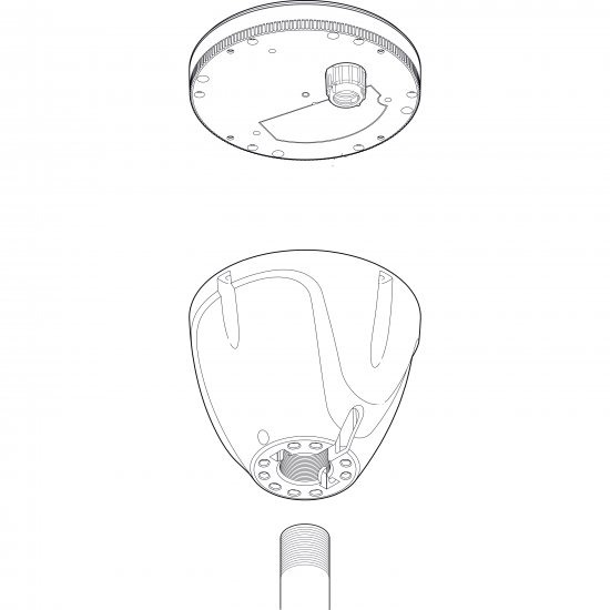 Raymarine RS150/Micro-Talk A80370 brakett for rekkemontering