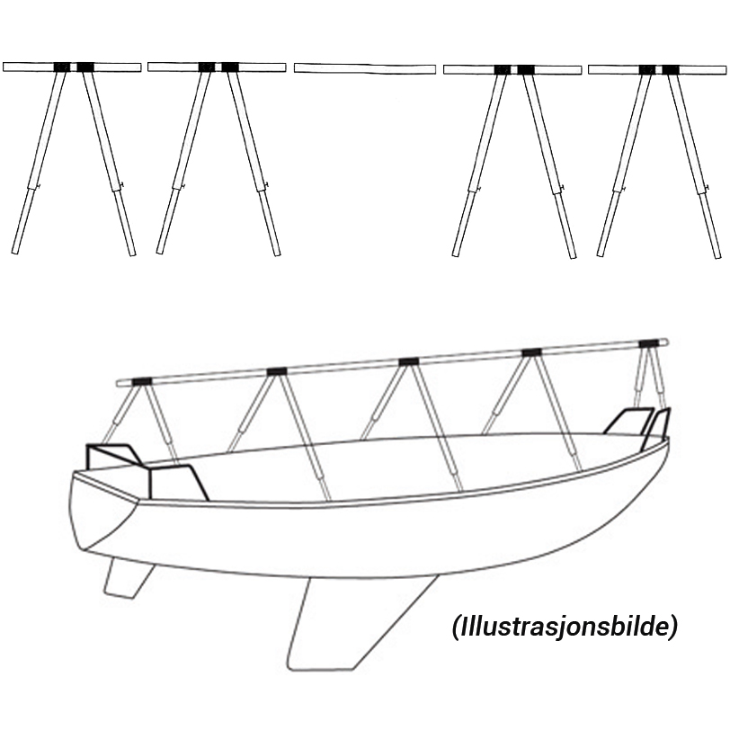 1852 Dekkstativ i aluminium m/bag