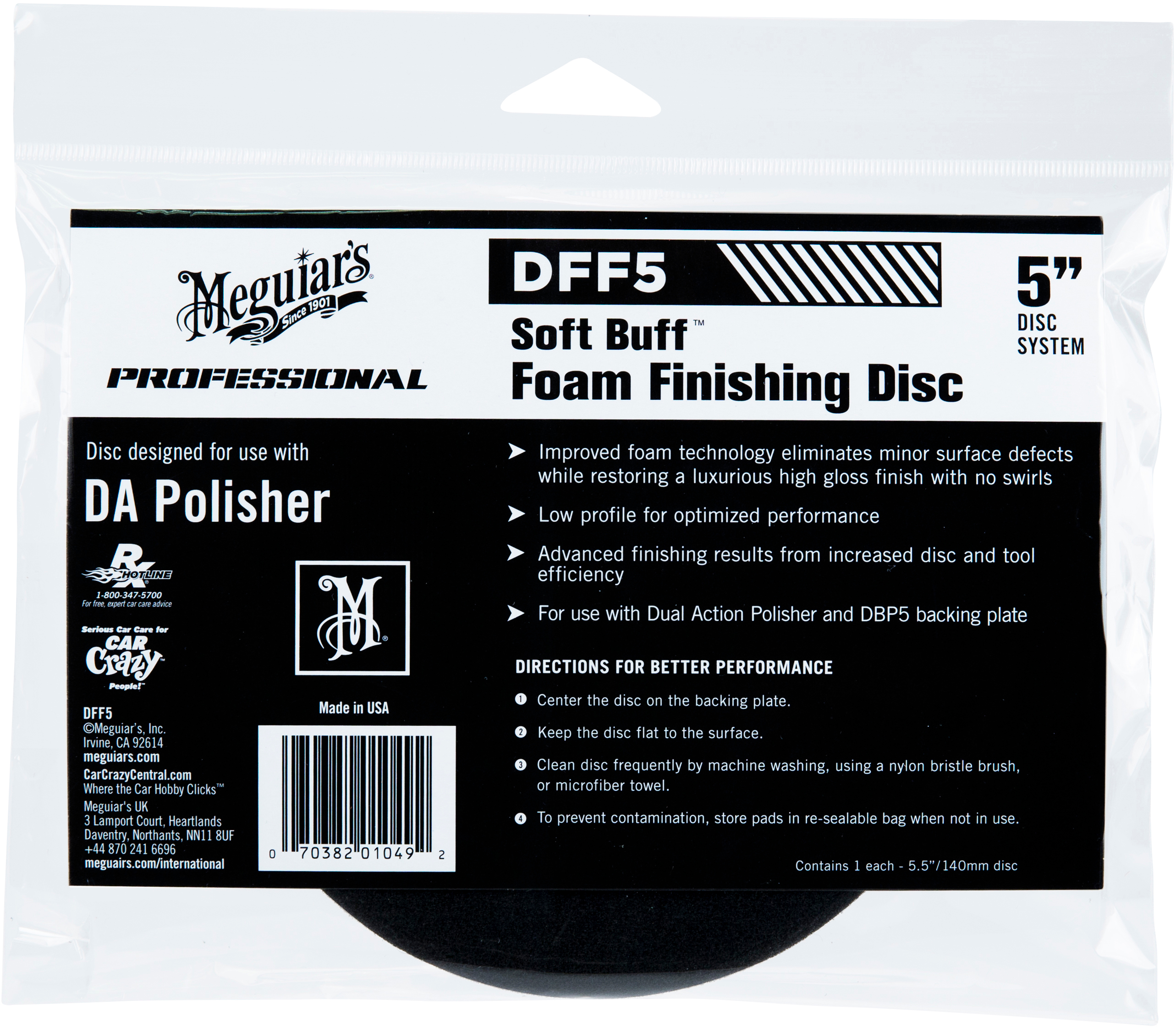 Meguiars Finishing Disc 5" svart
