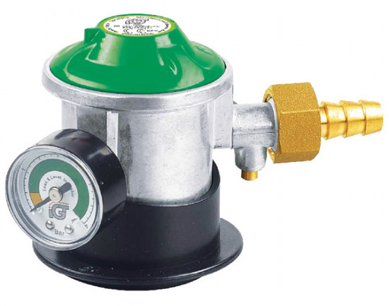 Gassregulator Jumbo click-on m/manometer og slangestuss