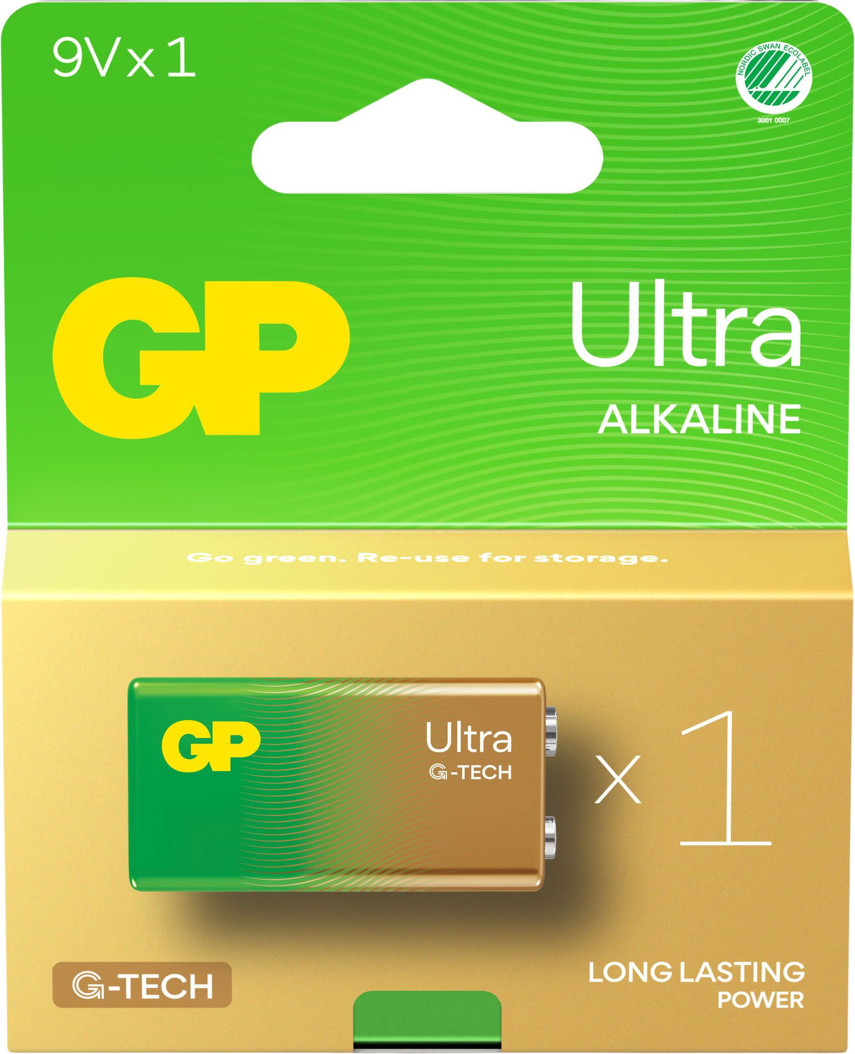GP Ultra Alkaline batteri 9V 1-pk