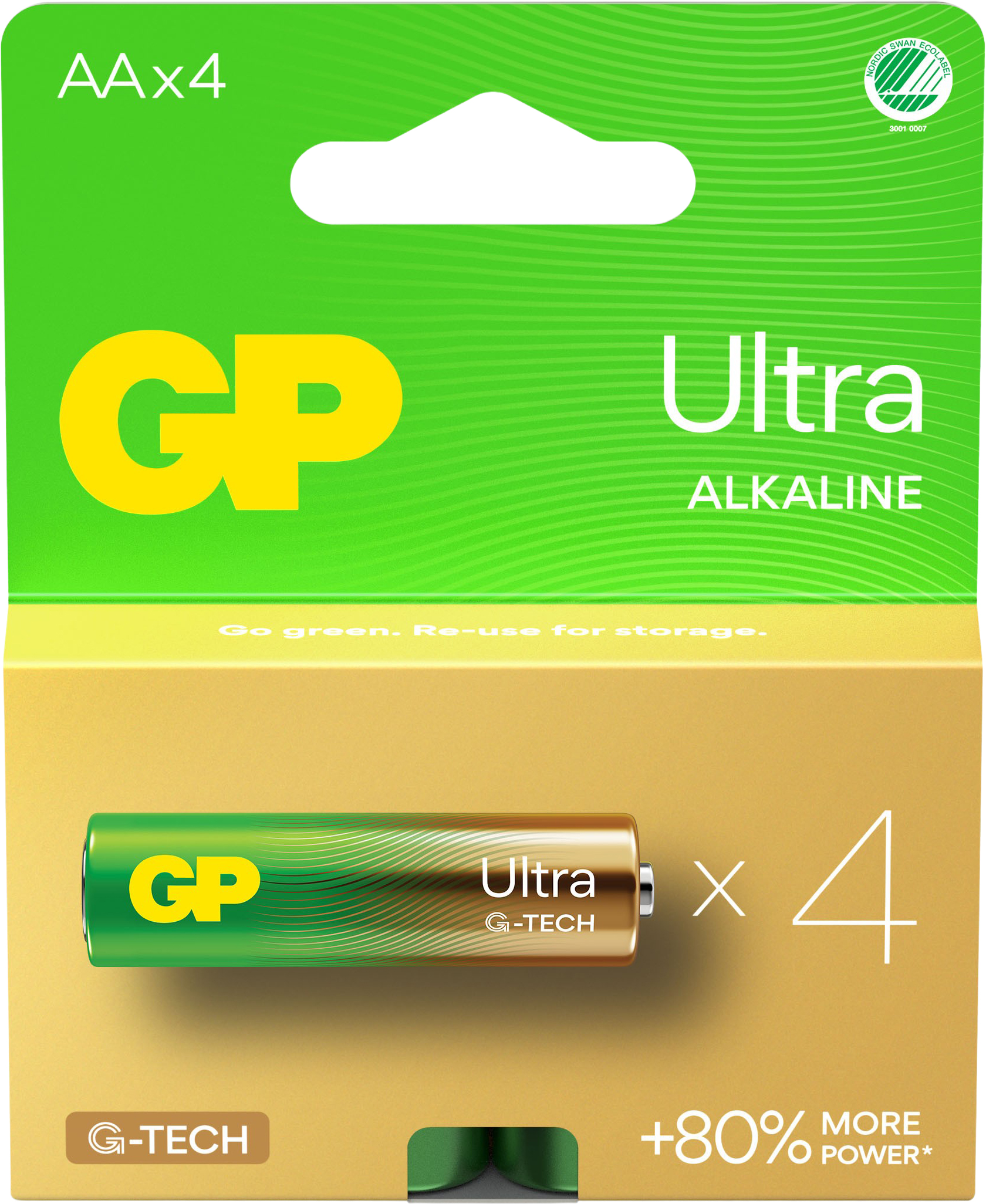 GP Ultra Alkaline batteri AA 4-pk