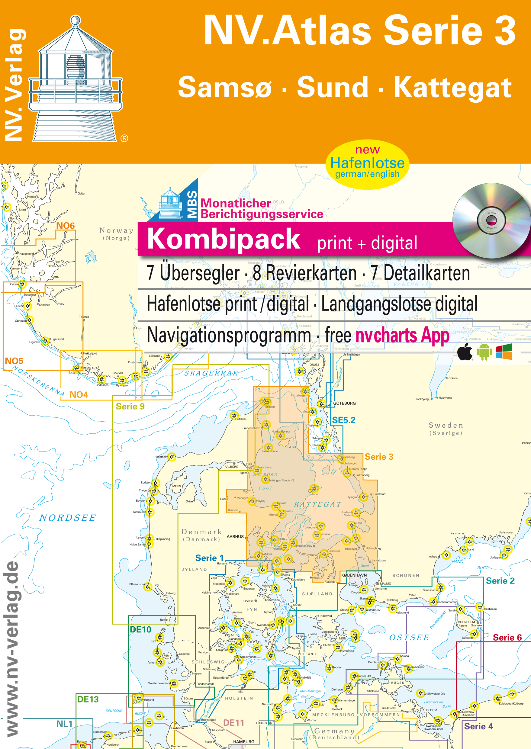 Kart kombi Atlas Serie 3 Samsø-Sund-Kattegat