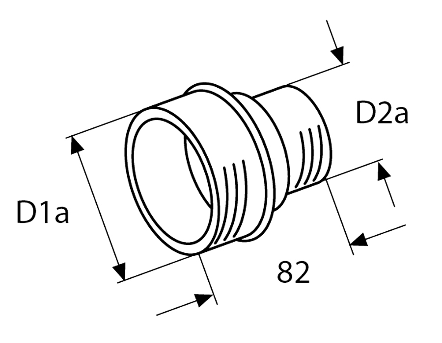 Webasto Adapter kun for avgreningsrør Ø80/55mm