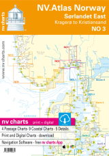 Kart kombi Atlas No 3 - Kristiansand til Kragerø